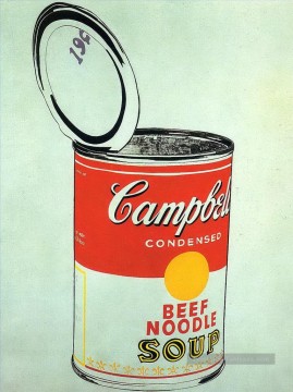 Lata de sopa Big Campbell's 19c Fideos con carne Andy Warhol Pinturas al óleo